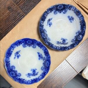 Henry Alcock Flow Blue Floral Touraine Set of 2